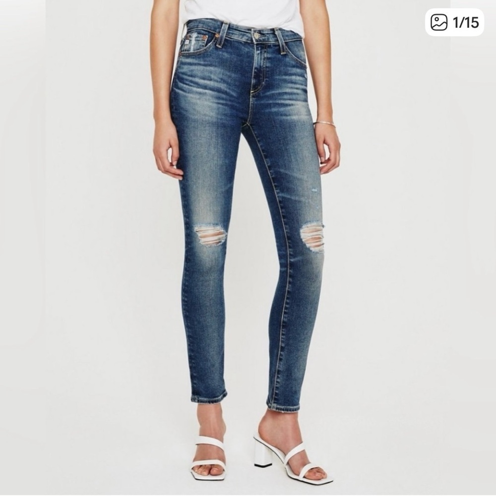 AG Jeans MARI High-Rise Straight 15 Year Mural Distressed detailing Size 30R